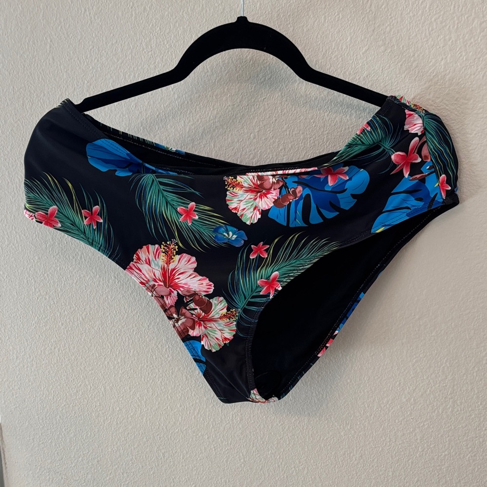 SHEIN Black Floral Bikini Bottom